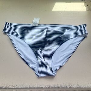 Aerie Black and White Striped Bikini Bottom - M